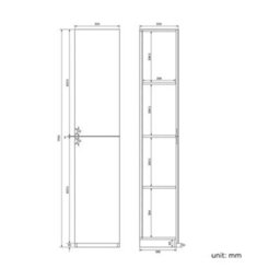iBathUK 1700mm Tall Bathroom Mirror Cabinet Reversible Cupboard Floor Storage Furniture - thumbnail 6