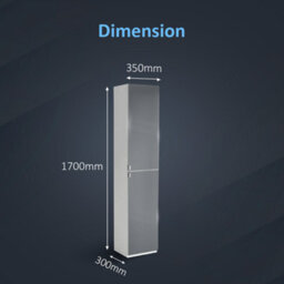 iBathUK 1700mm Tall Bathroom Mirror Cabinet Reversible Cupboard Floor Storage Furniture - thumbnail 5