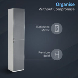 iBathUK 1700mm Tall Bathroom Mirror Cabinet Reversible Cupboard Floor Storage Furniture - thumbnail 3