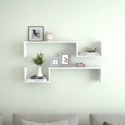 Berkfield Wall Shelf 2 Pcs White 100X15X20 Cm Engineered Wood - thumbnail 1