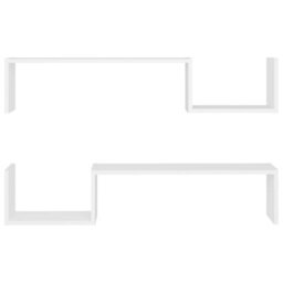 Berkfield Wall Shelf 2 Pcs White 100X15X20 Cm Engineered Wood - thumbnail 5