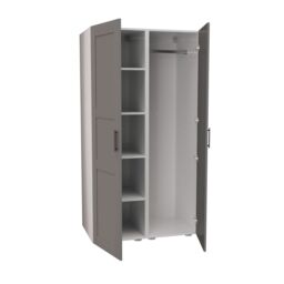 Atomia Contemporary Matt Dove Grey Tall Double Wardrobe With Shelving (H)1875mm (W)1000mm (D)580mm - thumbnail 4
