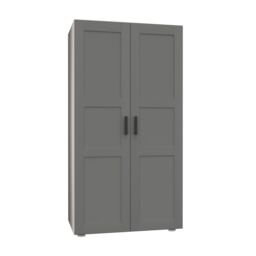 Atomia Contemporary Matt Dove Grey Tall Double Wardrobe With Shelving (H)1875mm (W)1000mm (D)580mm - thumbnail 3