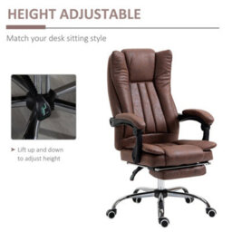 Brown Executive Office Chair Computer Swivel Chair For Home With Arm - thumbnail 3