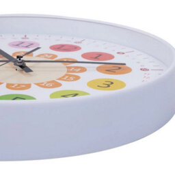 White 12In  Learning Clock For Kids Silent Telling The Time Teaching Clocks Non-Ticking - thumbnail 4