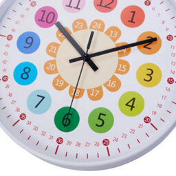 White 12In  Learning Clock For Kids Silent Telling The Time Teaching Clocks Non-Ticking - thumbnail 3