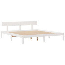 Berkfield Bookcase Bed Without Mattress White 180X200 Cm Super King Solid Wood Pine - thumbnail 5