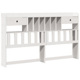 Berkfield Bookcase Bed Without Mattress White 180X200 Cm Super King Solid Wood Pine - thumbnail 6