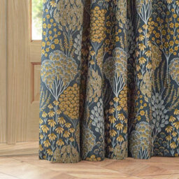 Wylder Ophelia Jacquard Floral Room Darkening Pencil Pleat Curtain Pair Blue/saffron (W)168Cm X (D)183Cm - thumbnail 3