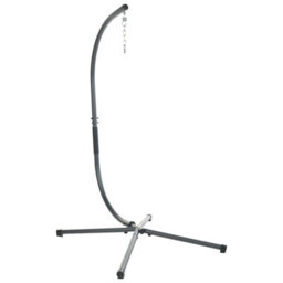 Beliani Hanging Chair With Stand Alviano Fabric Light Grey - thumbnail 7