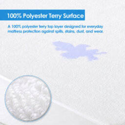 MHG Living Terry Towelling Waterproof Mattress Protector - Hypoallergenic 100% Polyester, Deep Fitted 30Cm Pocket - thumbnail 2