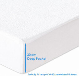 MHG Living Terry Towelling Waterproof Mattress Protector - Hypoallergenic 100% Polyester, Deep Fitted 30Cm Pocket - thumbnail 6