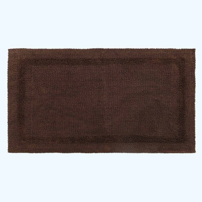Homescapes Luxury Reversible Cotton Bath Mat - Chocolate - image 1