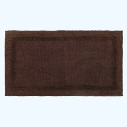Homescapes Luxury Reversible Cotton Bath Mat - Chocolate - thumbnail 1