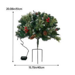 Darphe Pre-Lit Artificial Christmas Planter Bushes Decoration With Led Lights - thumbnail 9