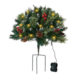 Darphe Pre-Lit Artificial Christmas Planter Bushes Decoration With Led Lights - thumbnail 4