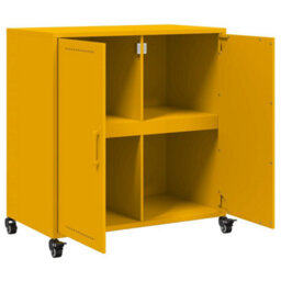 Berkfield Sideboard Mustard Yellow 68.5X39X72 Cm Steel - thumbnail 9