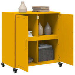Berkfield Sideboard Mustard Yellow 68.5X39X72 Cm Steel - thumbnail 5