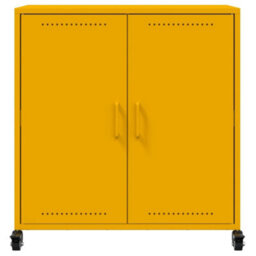 Berkfield Sideboard Mustard Yellow 68.5X39X72 Cm Steel - thumbnail 6