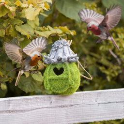 Globrite Flocked Acorn Bird Feeder - Outdoor Hanging Feeding Station For Wild Birds - Mounted Metal Feeder For Nuts & Seeds Décor - thumbnail 3