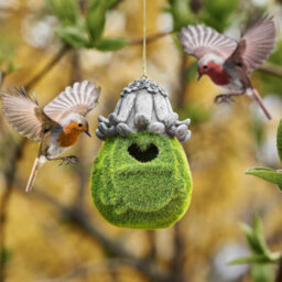 Globrite Flocked Acorn Bird Feeder - Outdoor Hanging Feeding Station For Wild Birds - Mounted Metal Feeder For Nuts & Seeds Décor - thumbnail 1