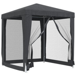 Berkfield Party Tent With 4 Mesh Sidewalls Anthracite 2X2 M Hdpe - thumbnail 2