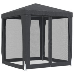 Berkfield Party Tent With 4 Mesh Sidewalls Anthracite 2X2 M Hdpe - thumbnail 5