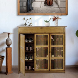 4 Tier Bamboo Shoe Rack Storage Shelf Unit Cabinet Entryway - thumbnail 1