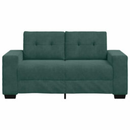 Vidaxl Loveseat Sofa With Cushion Dark Green Velvet - thumbnail 4