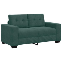 Vidaxl Loveseat Sofa With Cushion Dark Green Velvet - thumbnail 2