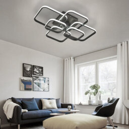 Darphe 102W Minimalist Black Energy-Saving Led Semi Flush Ceiling Light, 6 Square Ceiling Light - thumbnail 3