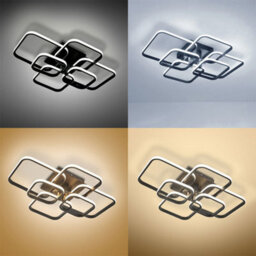 Darphe 102W Minimalist Black Energy-Saving Led Semi Flush Ceiling Light, 6 Square Ceiling Light - thumbnail 2