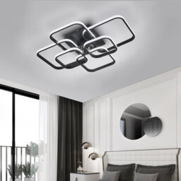Darphe 102W Minimalist Black Energy-Saving Led Semi Flush Ceiling Light, 6 Square Ceiling Light - thumbnail 6