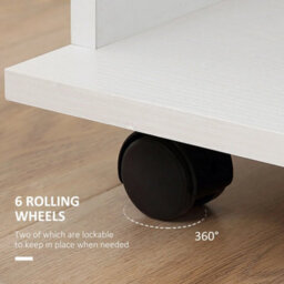 Mobile Open Wardrobe With 6 Wheels Metal Hanging Rail Storage Shelves - thumbnail 3