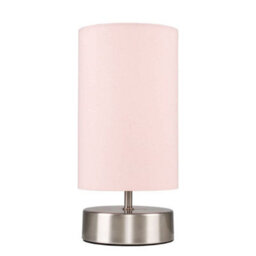 Valuelights Francis Brushed Chrome Touch Table Lamp With Pink Shade - thumbnail 7