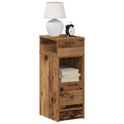 Walplus Bedside Cabinet With Drawer Old Wood 25X31X66 Cm - thumbnail 1