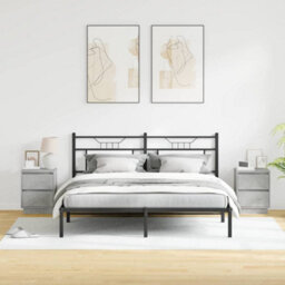 Berkfield Bedside Cabinets With Led Lights 2 Pcs Concrete Grey 39X34.5X50 Cm - thumbnail 5