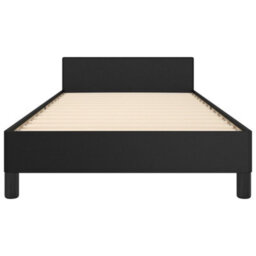 Berkfield Bed Frame With Headboard Black 90X190Cm 3Ft Single Faux Leather - thumbnail 5
