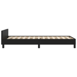 Berkfield Bed Frame With Headboard Black 90X190Cm 3Ft Single Faux Leather - thumbnail 6