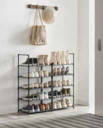 LEDREM 10-Tier Shoe Rack, Shoe Stand, Space-Saving Shoe Storage,non-Woven Fabric Shelves,grey - thumbnail 9