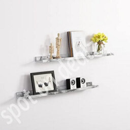 Spot On Dealz Set Of 2 Photo Floating Picture Ledge Display Wall Shelf 48 Cm Length With Marble Pvc Finish Wooden Decorative Shelves (48 X 10Cm) - thumbnail 5