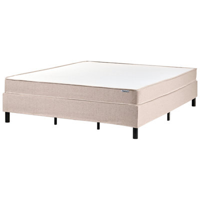 Beliani Divan Bed Without Headboard Fabric Countess 180 X 200 Cm (Eu Super King) Beige - image 1