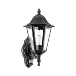 Elegant Ip44 Outdoor Wall Light With Pir Sensor In Black And Silver Patina - thumbnail 1