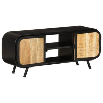 Berkfield Tv Cabinet 110X30X45 Cm Rough Mango Wood - image 1