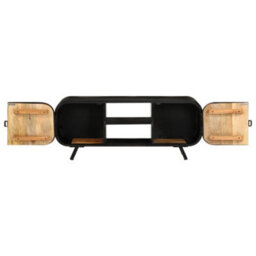 Berkfield Tv Cabinet 110X30X45 Cm Rough Mango Wood - thumbnail 5