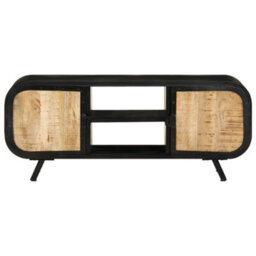 Berkfield Tv Cabinet 110X30X45 Cm Rough Mango Wood - thumbnail 2