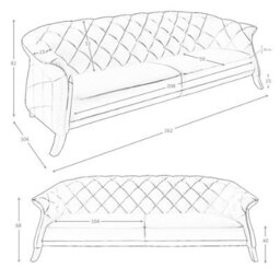 Angel Cerda Elegant Chester 3-Seater Sofa In Grey Leather With Wooden Legs - thumbnail 7