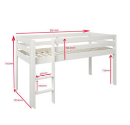 Flair Noomi Nora Midi Wooden Midsleeper Full Set - White - thumbnail 2