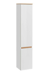 Impact Furniture Bathroom Furniture Set Wall Hung Countertop Vanity Unit With Basin Tallboy Cabinet White Gloss Oak Scandi Plat - thumbnail 3