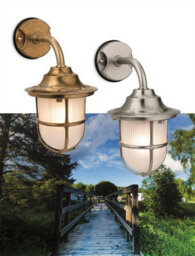 Luminosa Lighting Luminosa Nautic 1 Light Outdoor Wall Light Brass, Frosted Glass Ip64, E27 - thumbnail 2